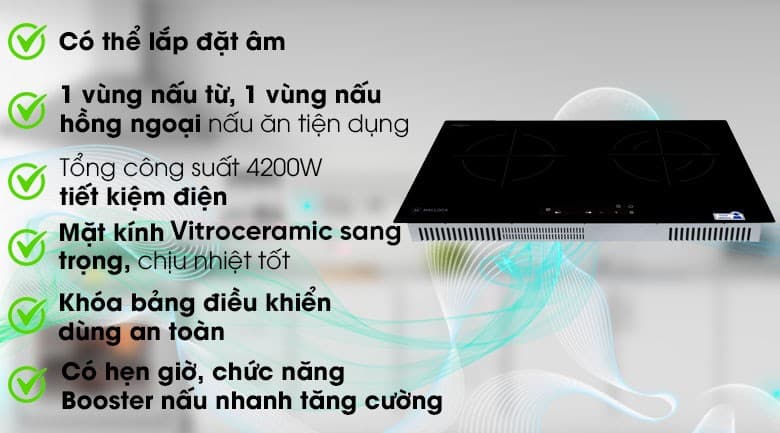Ảnh Bếp từ hồng ngoại lắp âm Malloca MH-7311IR