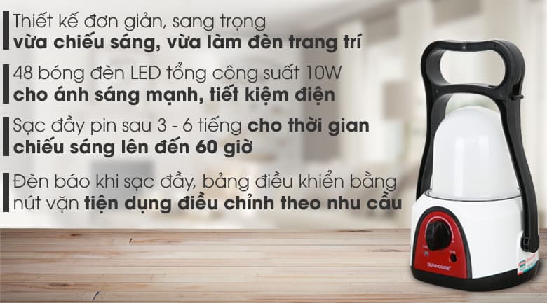Ảnh Đèn sạc Sunhouse SHE-6848LA