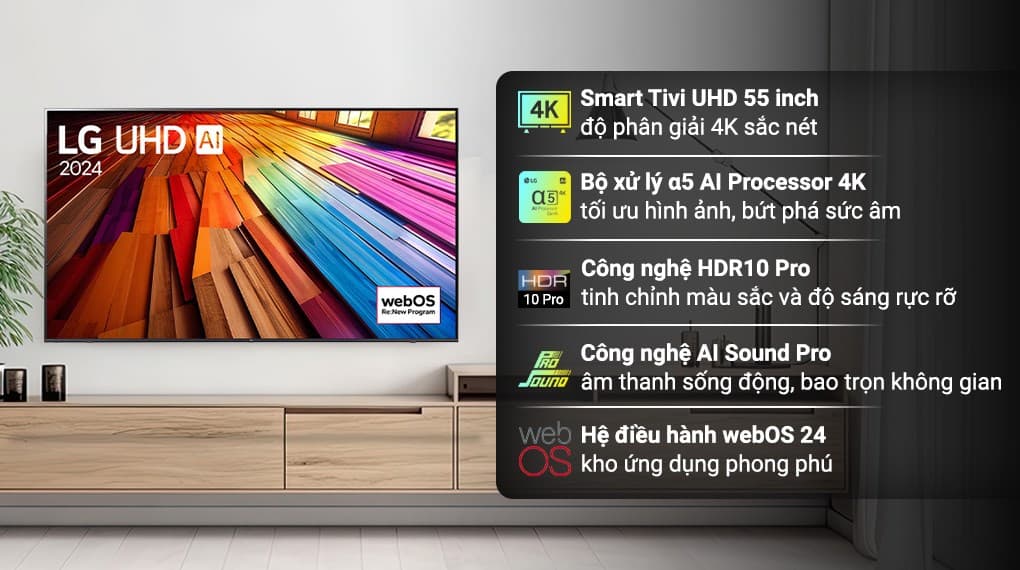 Ảnh Smart Tivi LG 4K 55 inch 55UT8050PSB