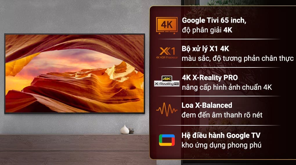 Ảnh Google Tivi Sony 4K 65 inch KD-65X77L