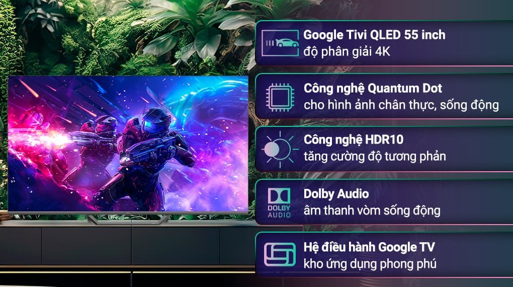 Ảnh Google Tivi QLED Aqua 4K 55 inch AQT55S80EUX