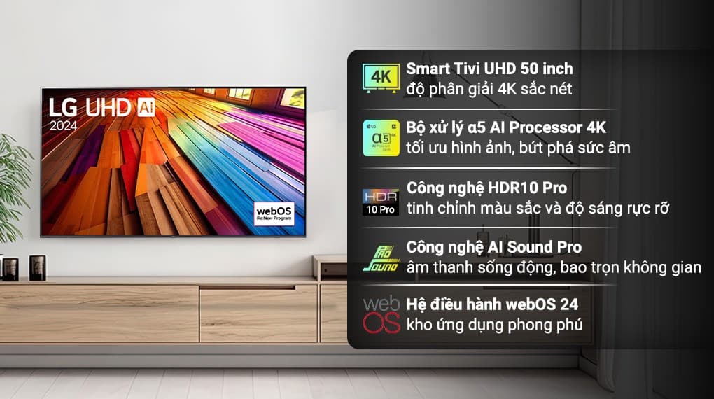 Ảnh Smart Tivi LG 4K 50 inch 50UT8050PSB