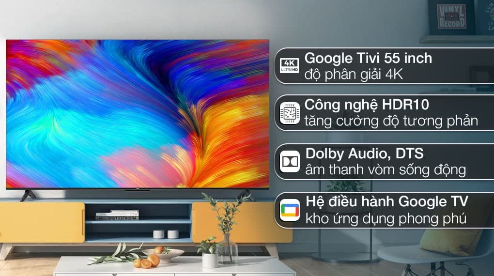 Ảnh Google Tivi TCL 4K 55 inch 55P635