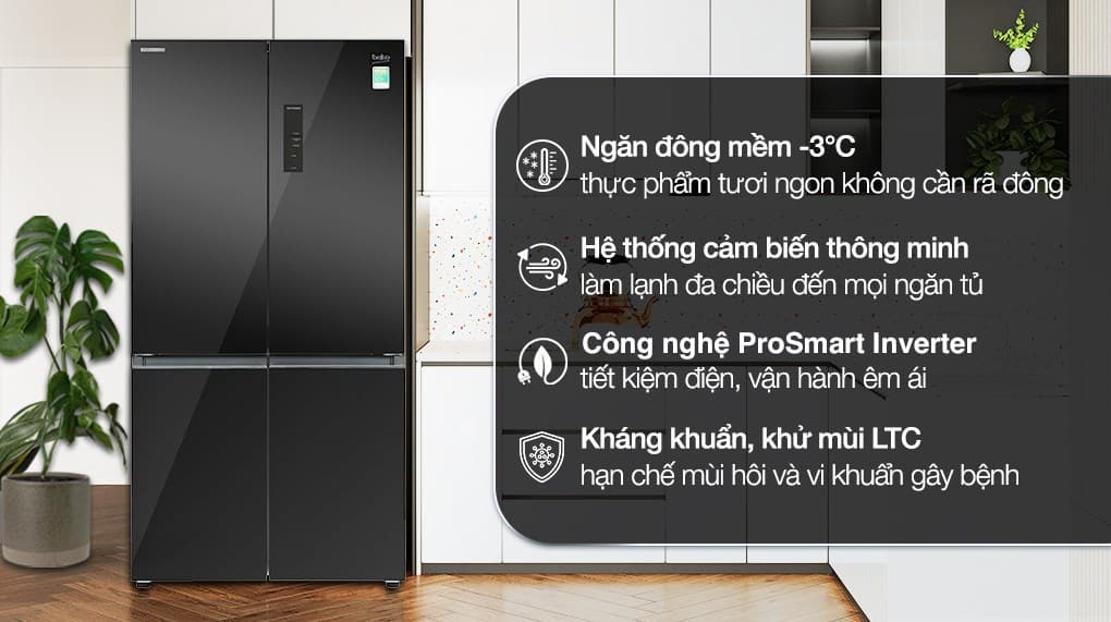Ảnh Tủ lạnh Beko Inverter 553 lít Multi Door GNO51651GBVN