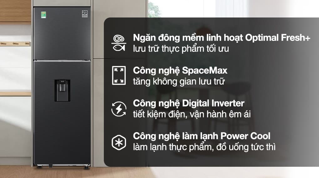 Ảnh Tủ lạnh Samsung Inverter 345 lít RT35CG5544B1SV