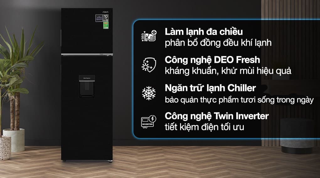 Ảnh Tủ lạnh Aqua Inverter 279 lít AQR-T300FA(WFB)