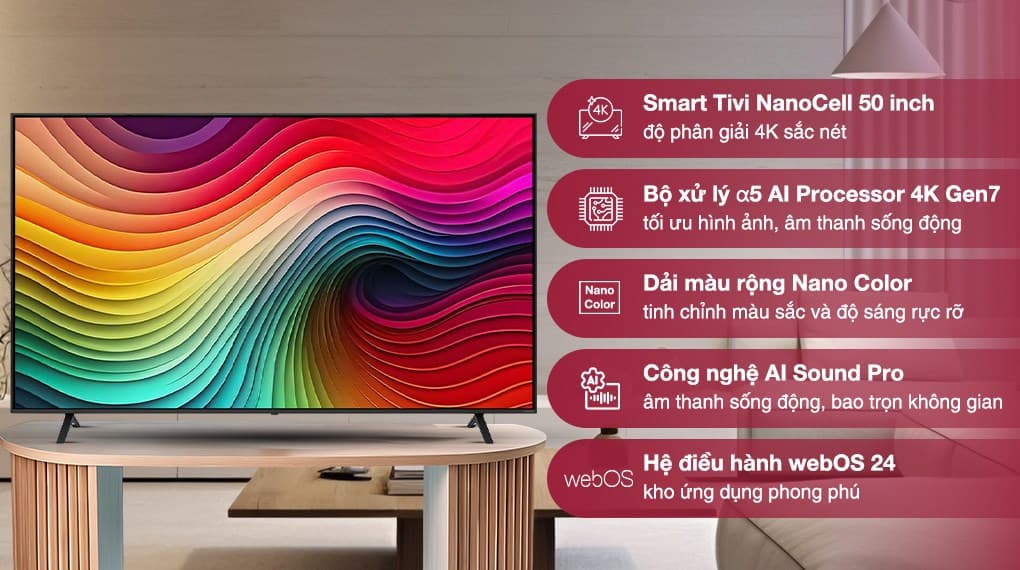 Ảnh Smart Tivi NanoCell LG 4K 50 inch 50NANO81TSA