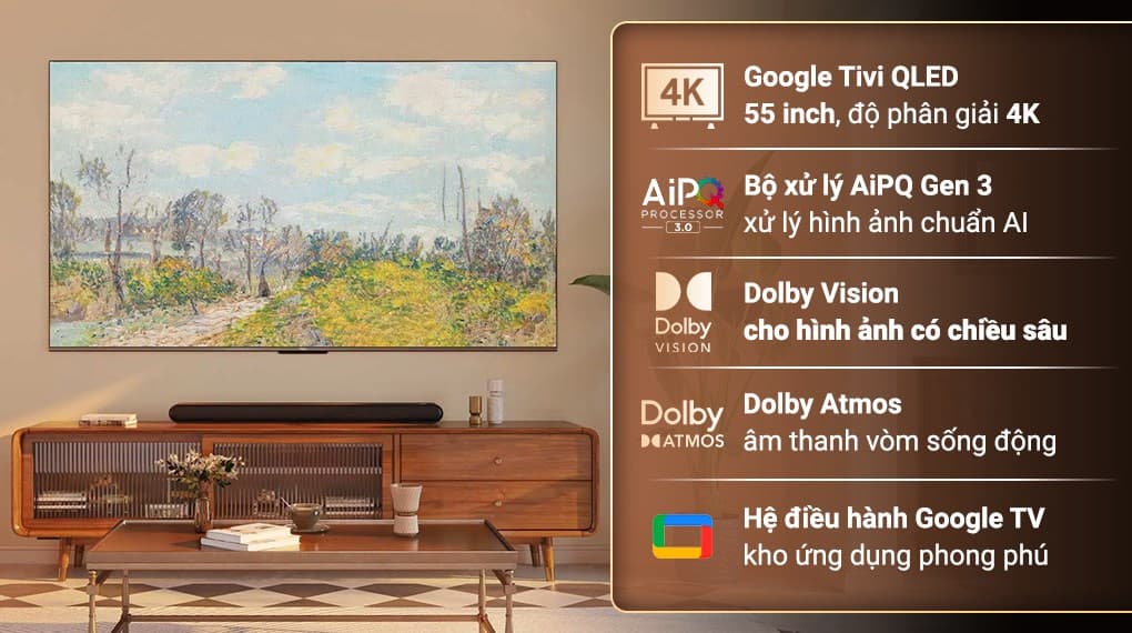 Ảnh Google Tivi QLED TCL 4K 55 inch 55Q646