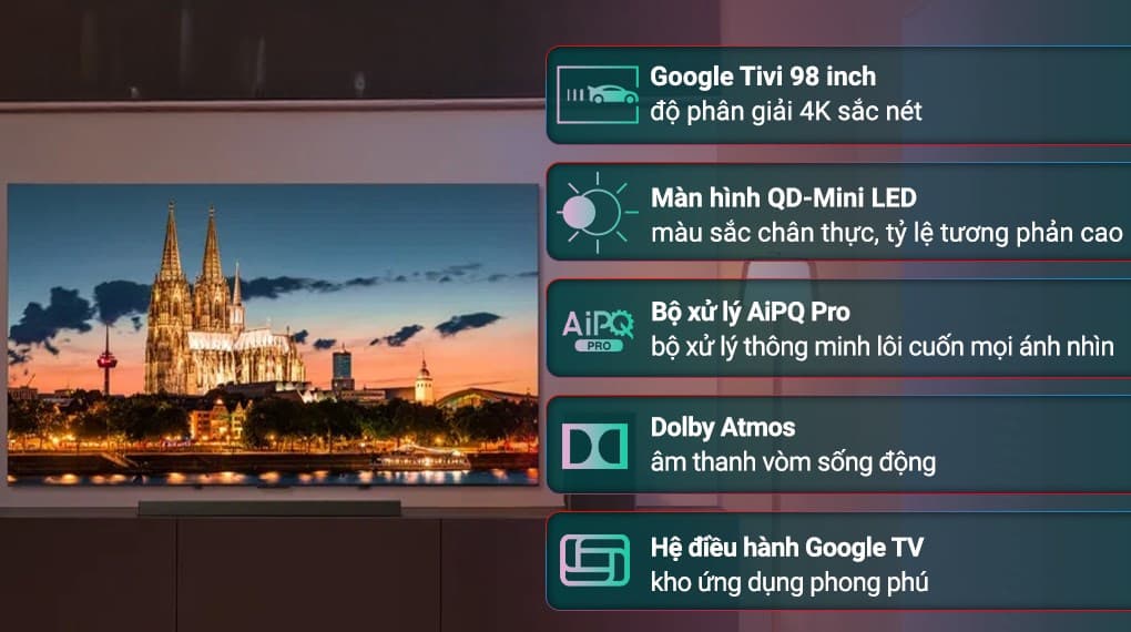Ảnh Google TV QD-Mini LED TCL 4K 98 inch 98C855
