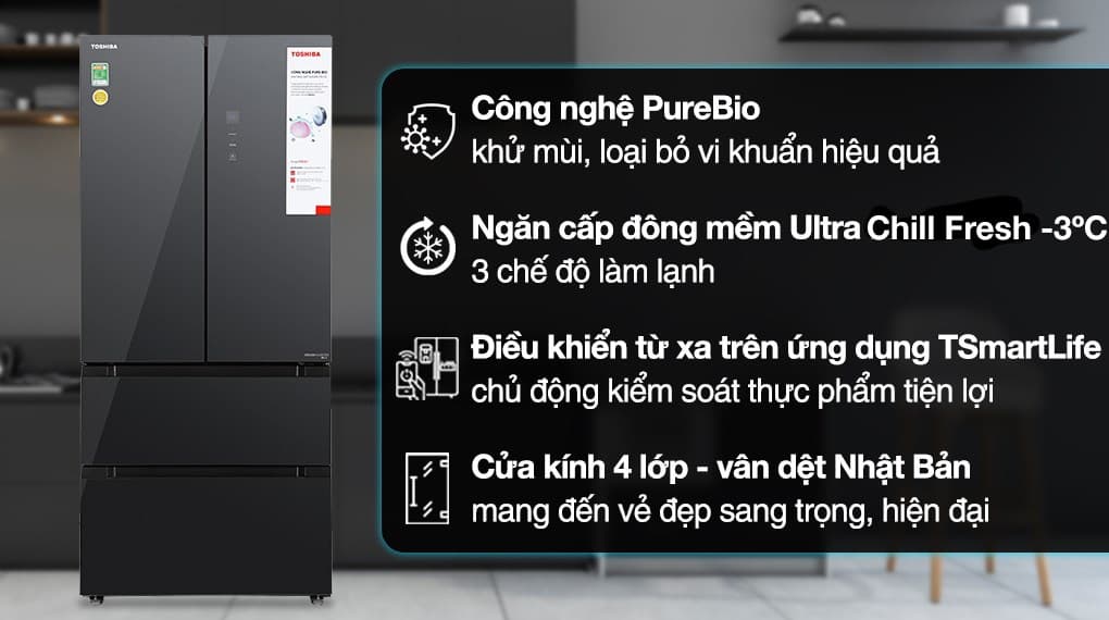 Ảnh Tủ lạnh Toshiba Inverter 515 lít Multi Door GR-RF669WI-PGV(A9)-BG