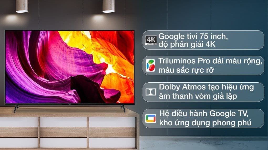 Ảnh Google Tivi Sony 4K 75 inch KD-75X80K