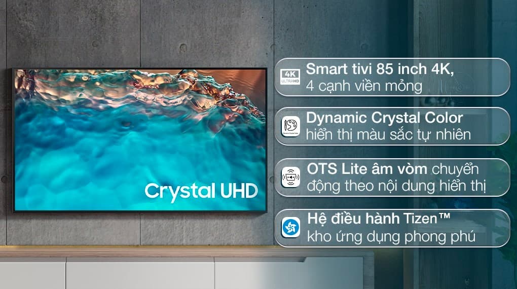 Ảnh Smart Tivi Samsung 4K Crystal UHD 85 inch UA85BU8000