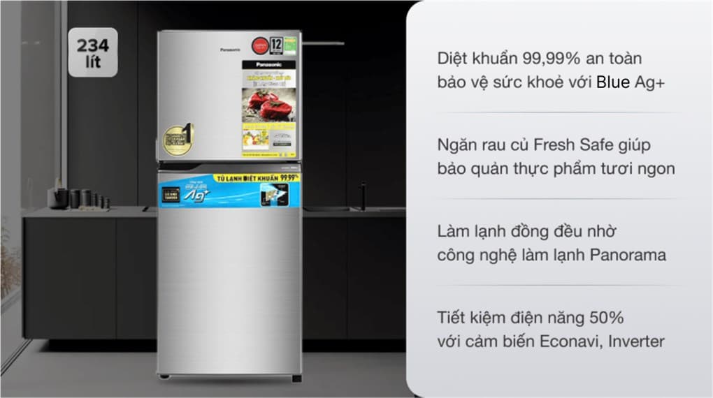 Ảnh Tủ lạnh Panasonic Inverter 234 lít NR-TV261APSV