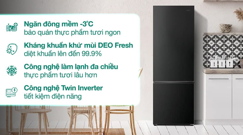 Ảnh Tủ lạnh Aqua Inverter 260 lít AQR-B310MA(FB)