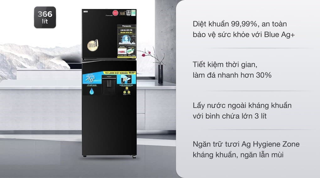 Ảnh Tủ lạnh Panasonic Inverter 366 lít NR-TL381GPKV