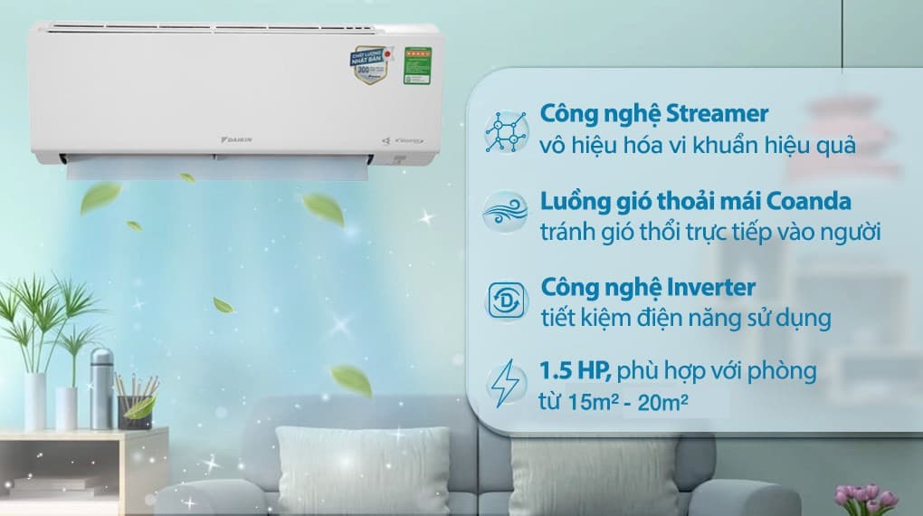 Ảnh Máy lạnh Daikin Inverter 1.5 HP ATKF35XVMV
