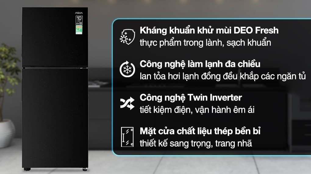 Ảnh Tủ lạnh Aqua Inverter 189 lít AQR-T220FA(FB)