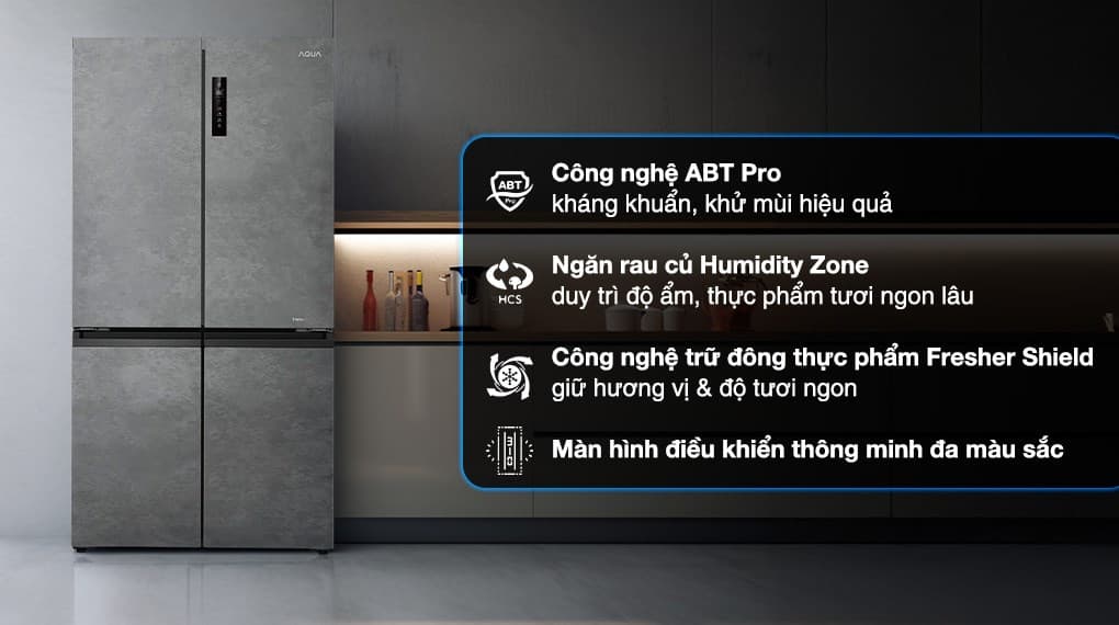 Ảnh Tủ lạnh Aqua Inverter 660 lít Multi Door AQR-M727XA(GS)U1