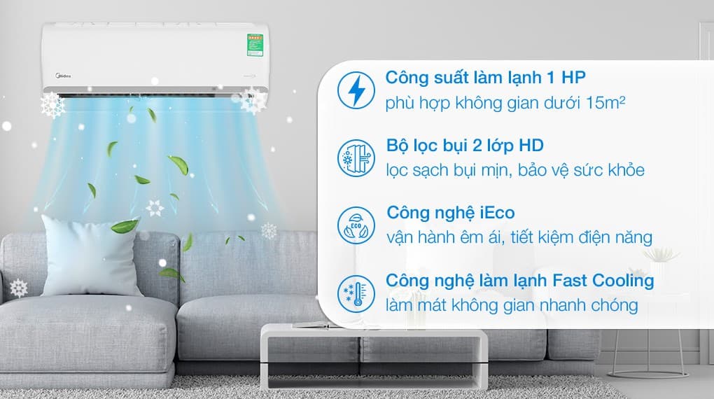 Ảnh Máy lạnh Midea Inverter 1 HP MAFA-09CDN8