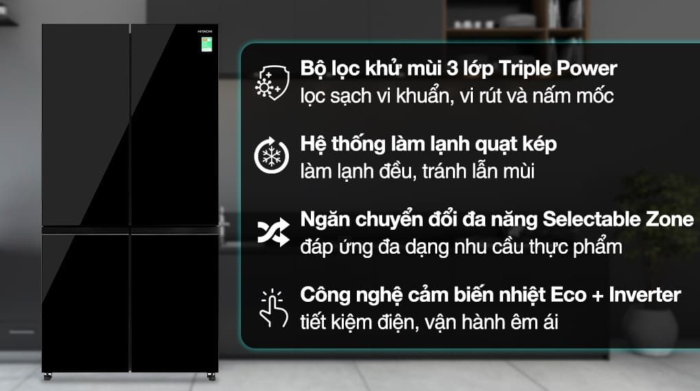 Ảnh Tủ lạnh Hitachi Inverter 569 lít Multi Door R-WB640PGV1 GCK