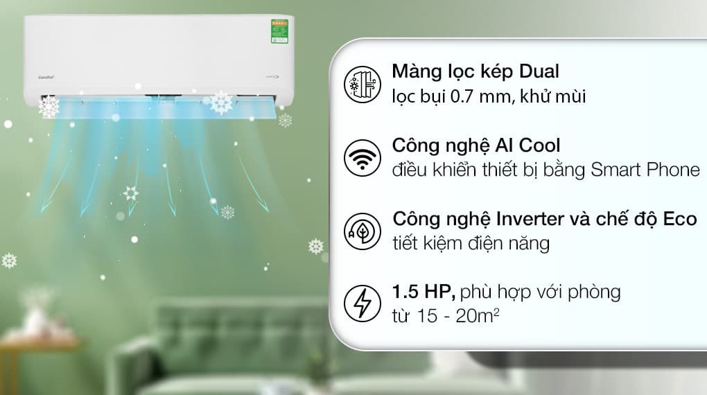 Ảnh Máy lạnh Comfee Inverter 1.5 HP CFS-13VDGF-V