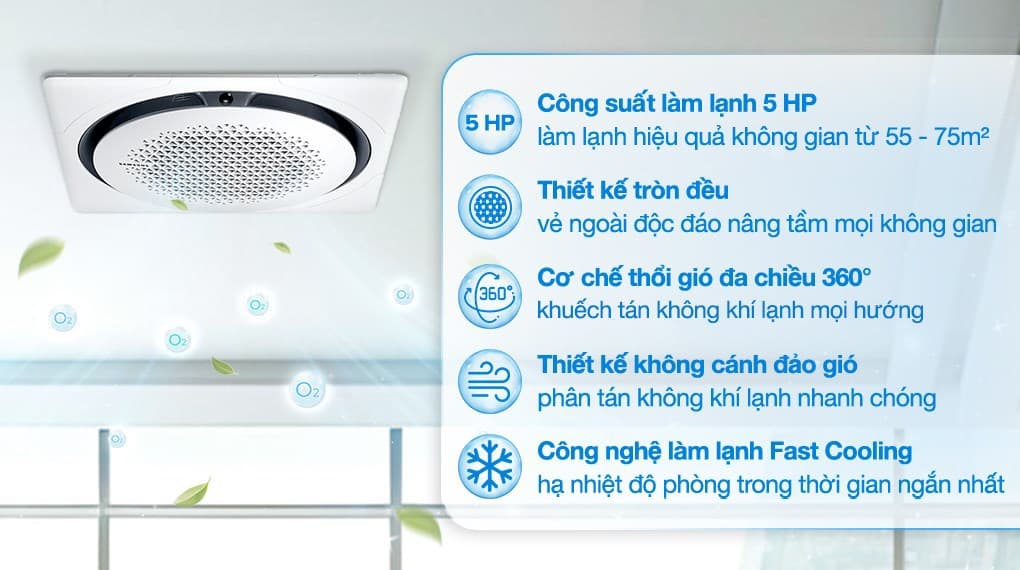 Ảnh Máy lạnh âm trần Cassette 360 độ Samsung Inverter 5 HP AC140TN4PKC/EA