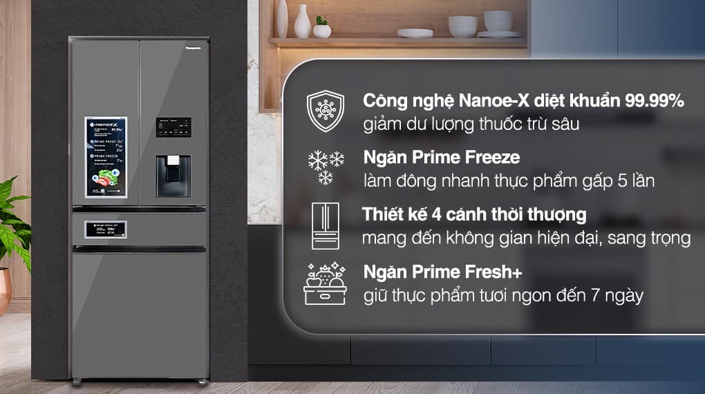 Ảnh Tủ lạnh Panasonic Inverter 540 lít Multi Door PRIME+ Edition NR-YW590YMMV