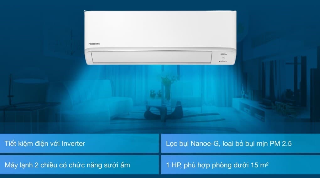 Ảnh Máy lạnh 2 chiều Panasonic Inverter 1 HP CU/CS-YZ9WKH-8