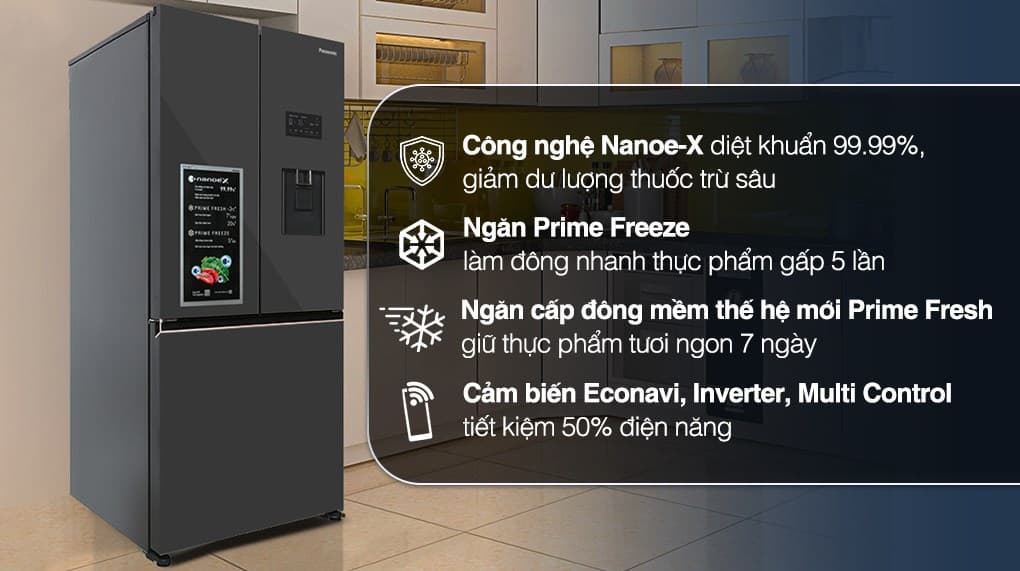 Ảnh Tủ lạnh Panasonic Inverter 495 lít Multi Door PRIME+ Edition NR-CW530XMMV