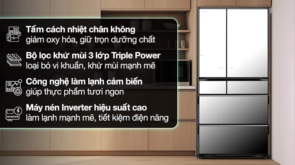 Ảnh Tủ lạnh Hitachi Inverter 735 lít Multi Door R-ZX740KV X