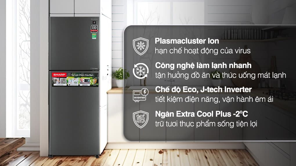 Ảnh Tủ lạnh Sharp Inverter 360 lít SJ-XP382AE-DS