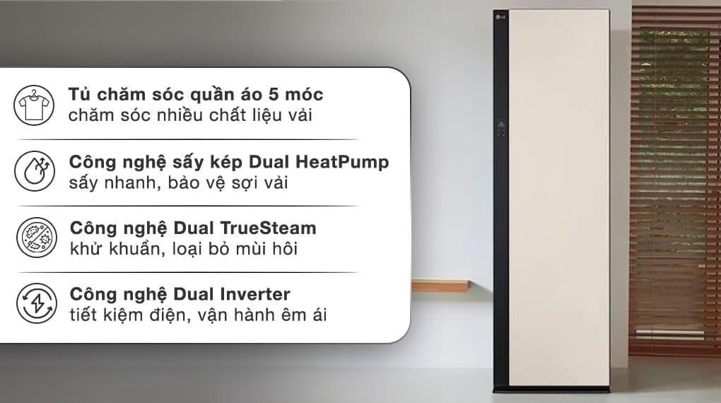 Ảnh Tủ chăm sóc quần áo thông minh LG Styler Inverter 5 móc SC5MBR80H