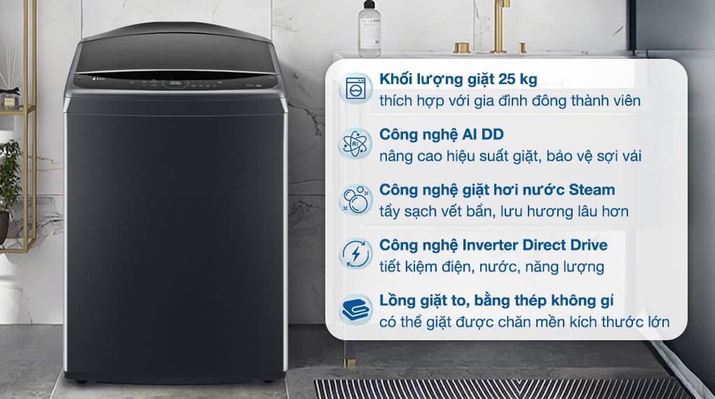 Ảnh Máy giặt LG AI DD Inverter 25 kg TV2725SV9J