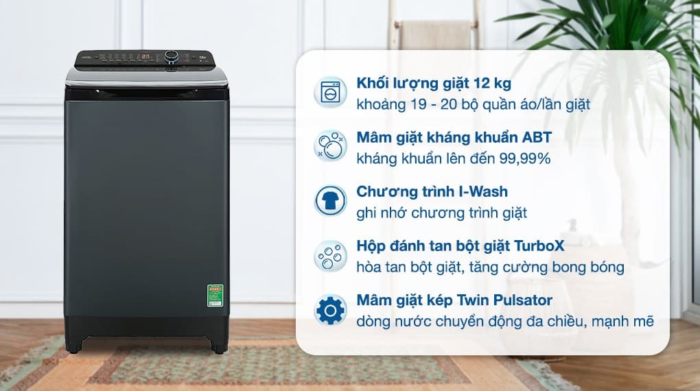 Ảnh Máy giặt Aqua 12 kg AQW-FR120HT BK