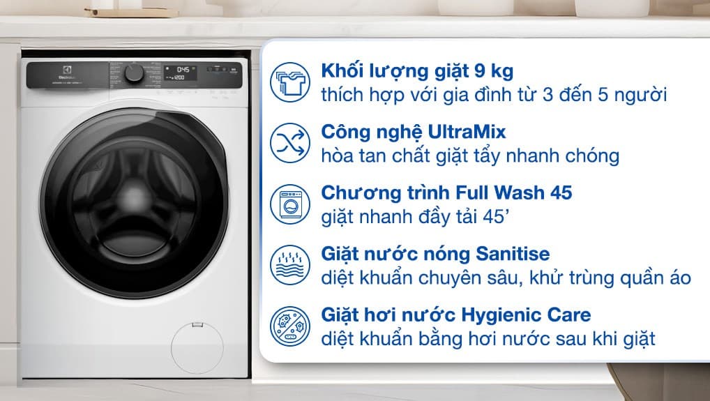 Ảnh Máy giặt Electrolux UltimateCare 500 Inverter 9 kg EWF9023P5WC