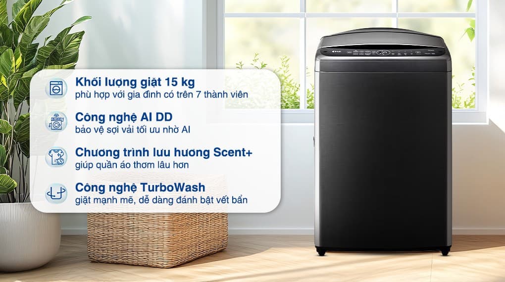 Ảnh Máy giặt LG AI DD Inverter 15 kg TV2515DV5J