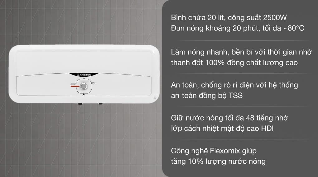 Ảnh Máy nước nóng gián tiếp Ariston 20 lít 2500W SL2 20 R 2.5FE - MT