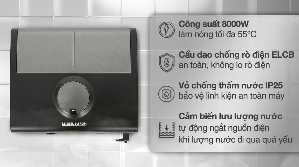 Ảnh Máy nước nóng trực tiếp đa điểm (Multi Point) Stiebel Eltron 8000W DDC 8 EC