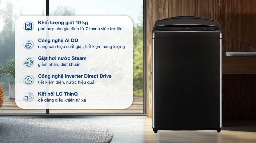 Ảnh Máy giặt LG AI DD Inverter 19 kg TV2519SV7J