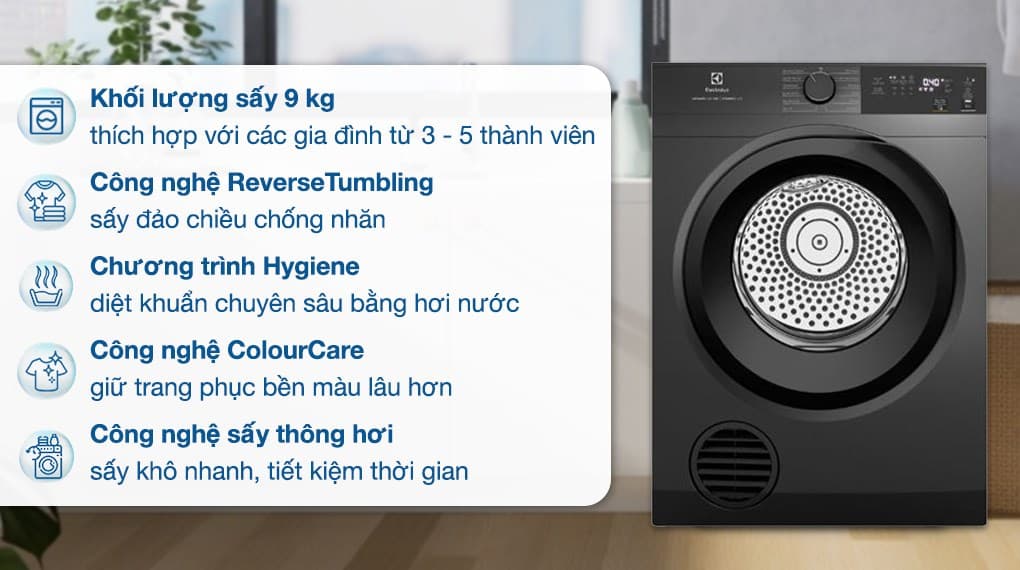 Ảnh Máy sấy thông hơi Electrolux UltimateCare 9 kg EDV904N3SC