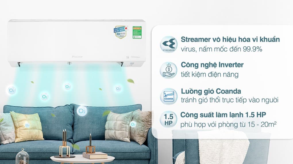 Ảnh Máy lạnh Daikin Inverter 1.5 HP ATKF35YVMV