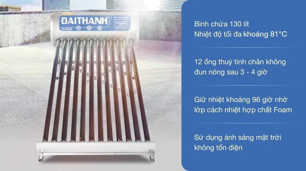 Ảnh Máy nước nóng năng lượng mặt trời Đại Thành 130 lít Classic 58-12