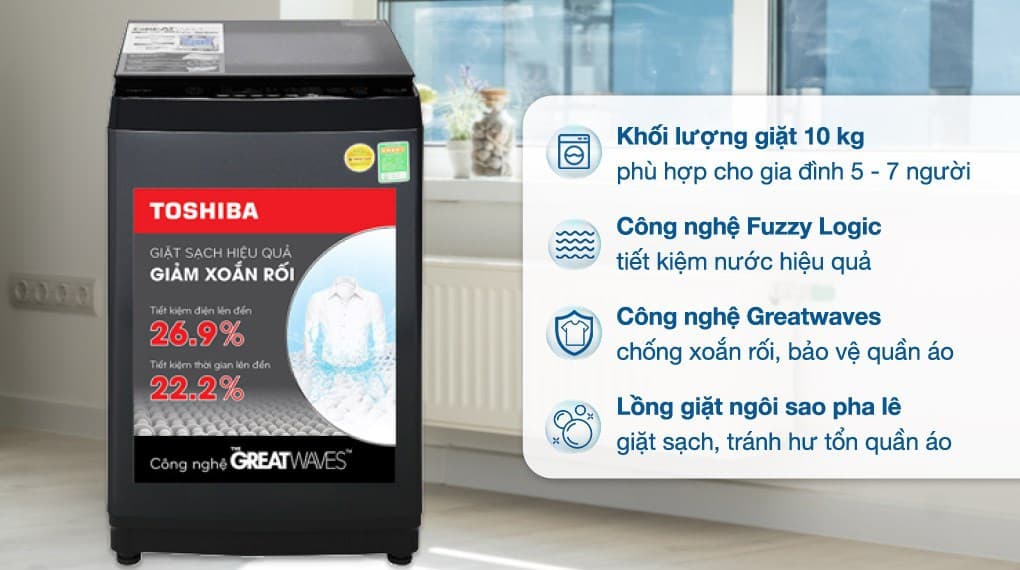 Ảnh Máy giặt Toshiba 10 kg AW-M1100PV(MK)