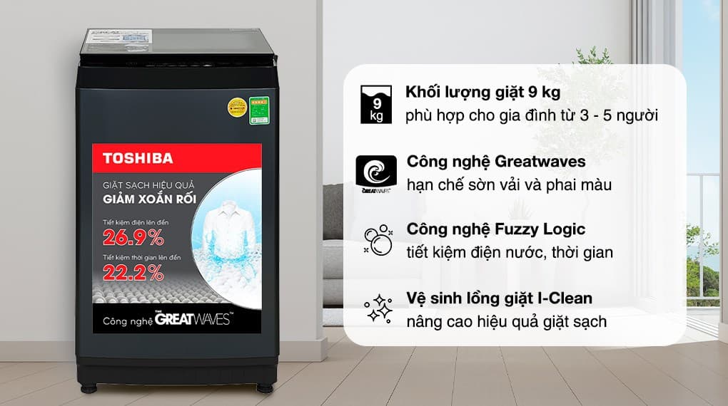 Ảnh Máy giặt Toshiba 9 kg AW-M1000FV(MK)
