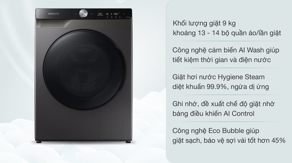 Ảnh Máy giặt Samsung AI Inverter 9kg WW90TP44DSB/SV