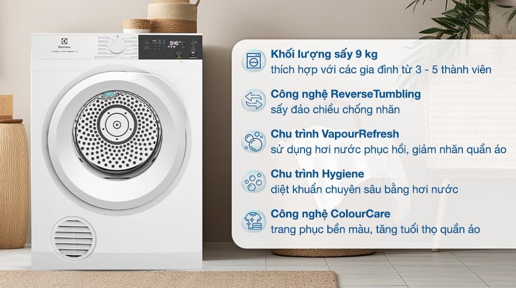 Ảnh Máy sấy thông hơi Electrolux UltimateCare 9 kg EDS904H3WC