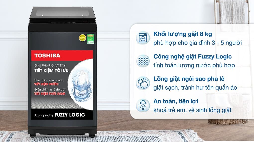 Ảnh Máy giặt Toshiba 8 kg AW-M905BV(MK)