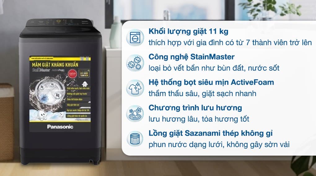 Ảnh Máy giặt Panasonic 11 kg NA-F110A9BRV