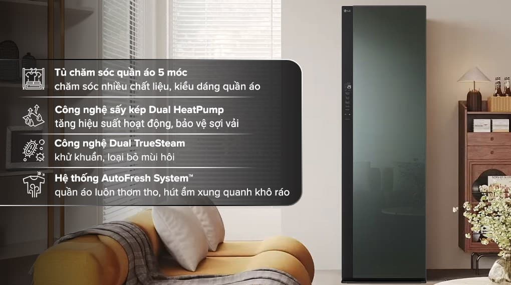 Ảnh Tủ chăm sóc quần áo thông minh LG Styler Inverter 5 móc SC5MNR4G