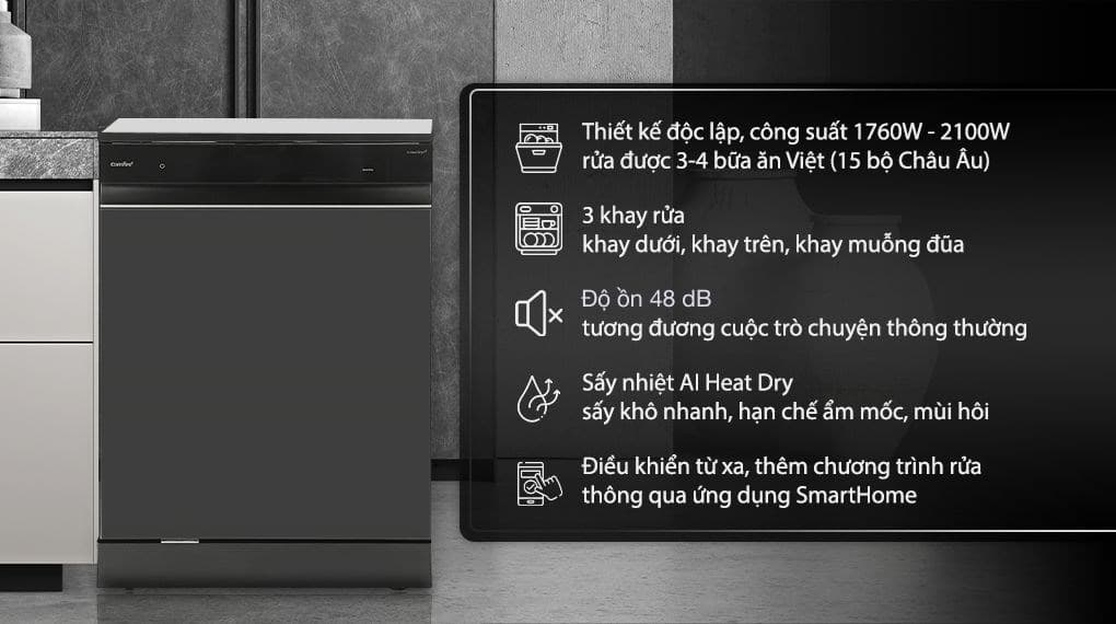 Ảnh Máy rửa chén độc lập Comfee CDWEF1533GB-WU-VN